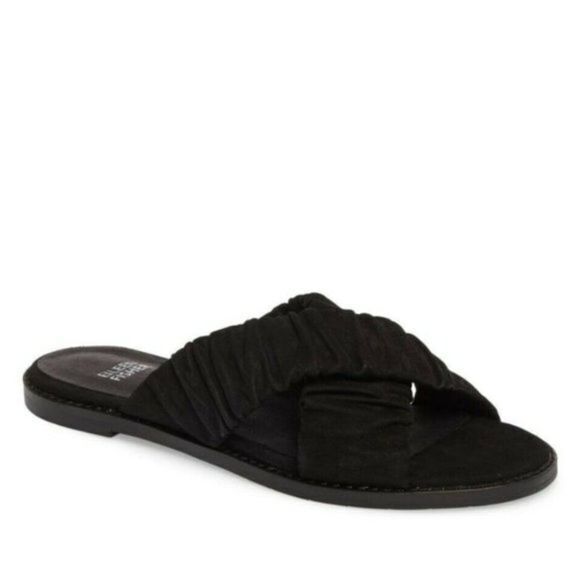 New Eileen Fisher Cross Slide‎ Sandal Black - Picture 1 of 2